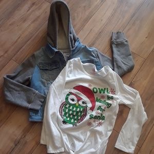 Jean Jacket & White Owl Shirt